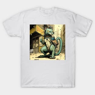 Futuristic Bio Machine Apocalypse Cat T-Shirt